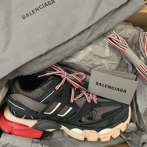 Balenciaga Red/Black Track Sneakers 38
